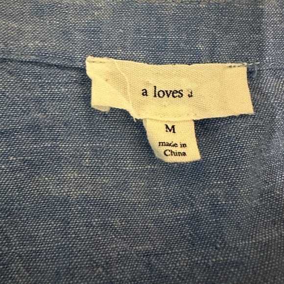 a loves a Blue Embroidered Bohemian Linen Top size medium Western Rodeo Country - Picture 9 of 9